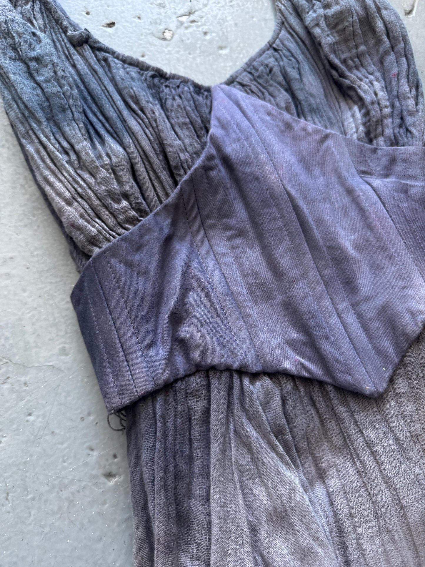 Antique Handmade Garment Dyed Bone Corset Dress