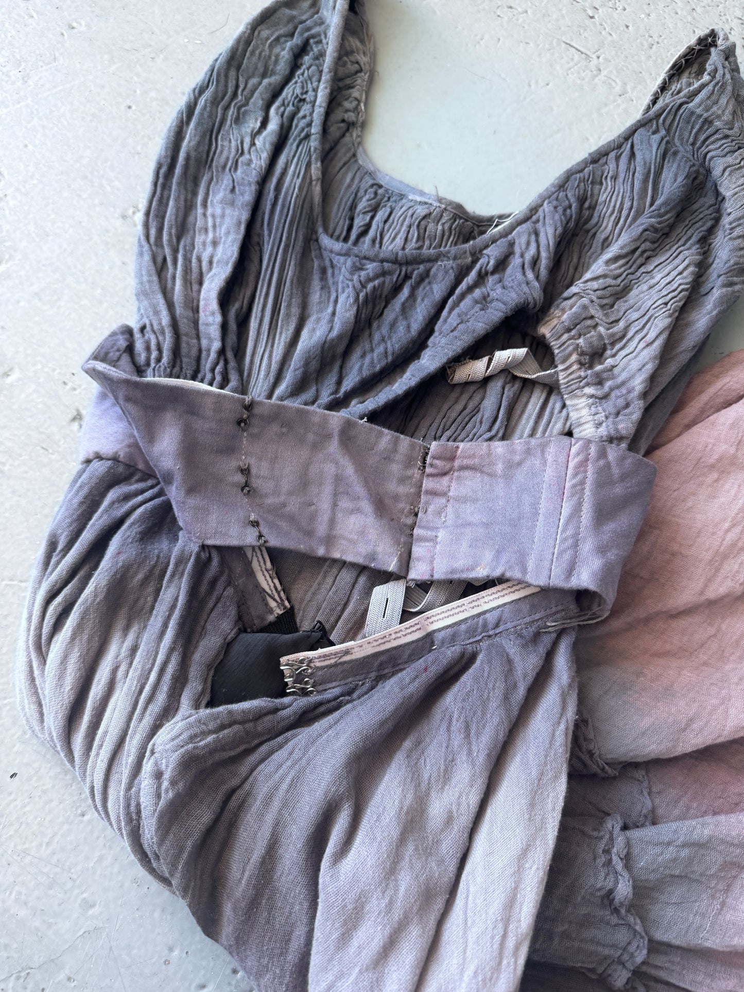 Antique Handmade Garment Dyed Bone Corset Dress