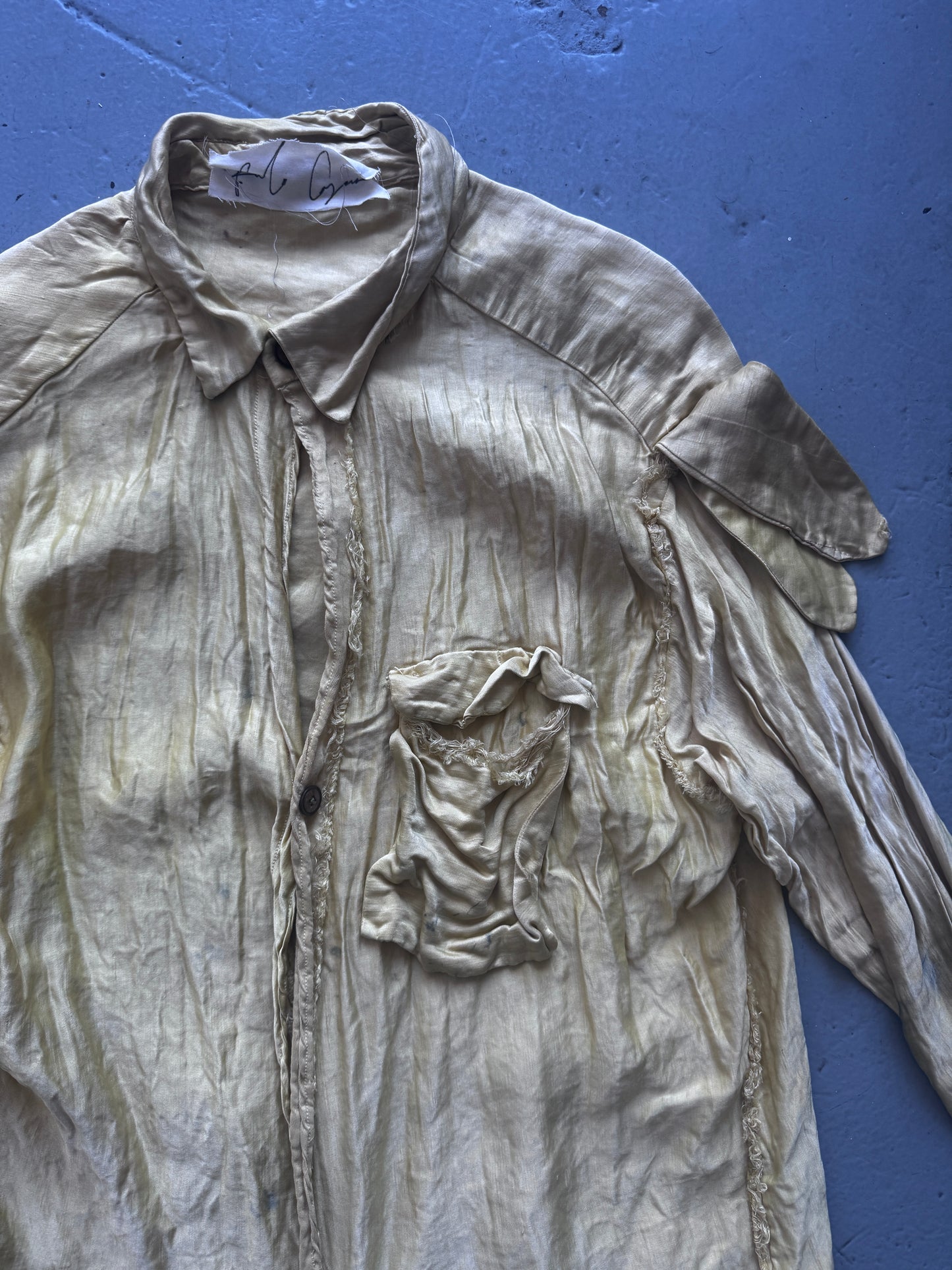 Paolo Carzasna Silk Organza Elongated Sleeve Shirt