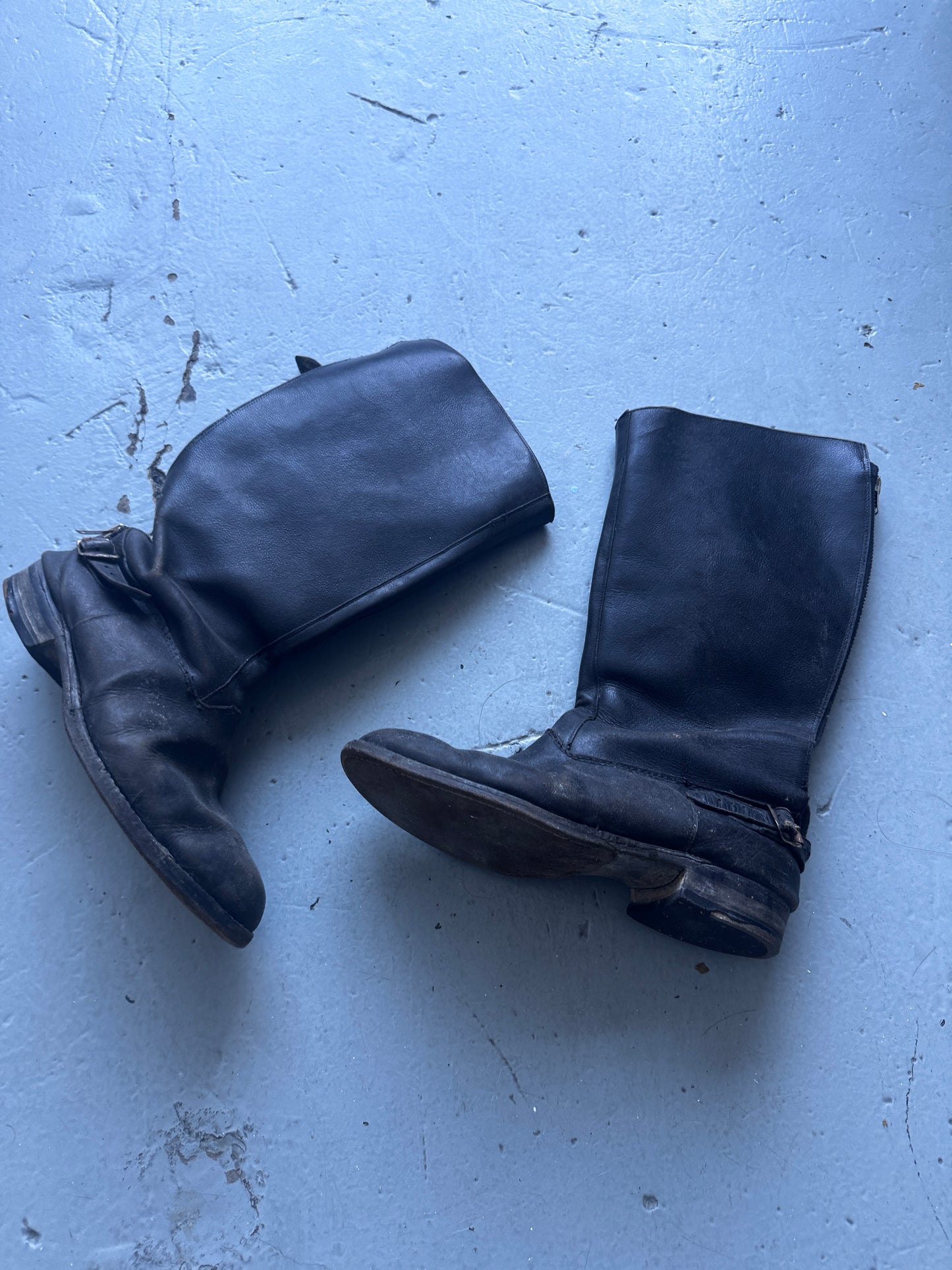 1950s vintage back Zip Moto Boots