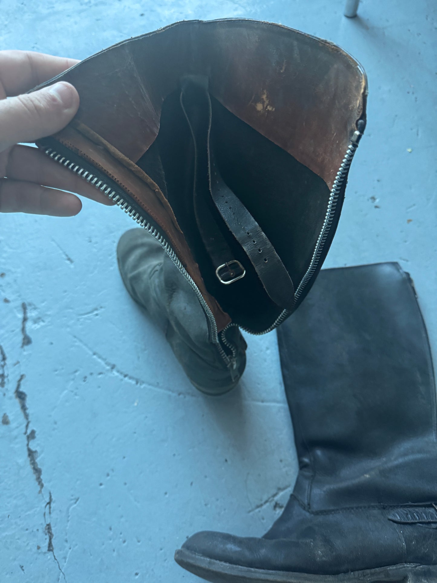 1950s vintage back Zip Moto Boots