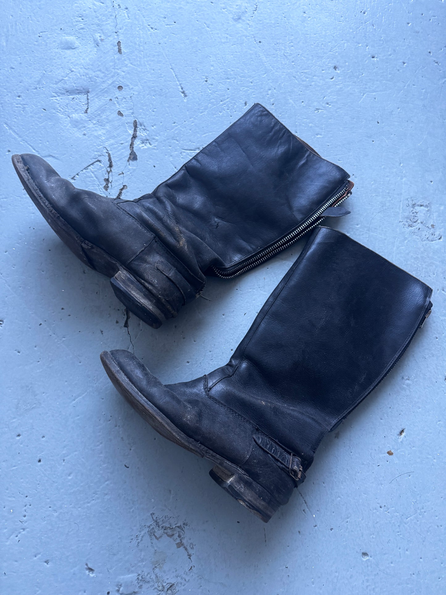 1950s vintage back Zip Moto Boots