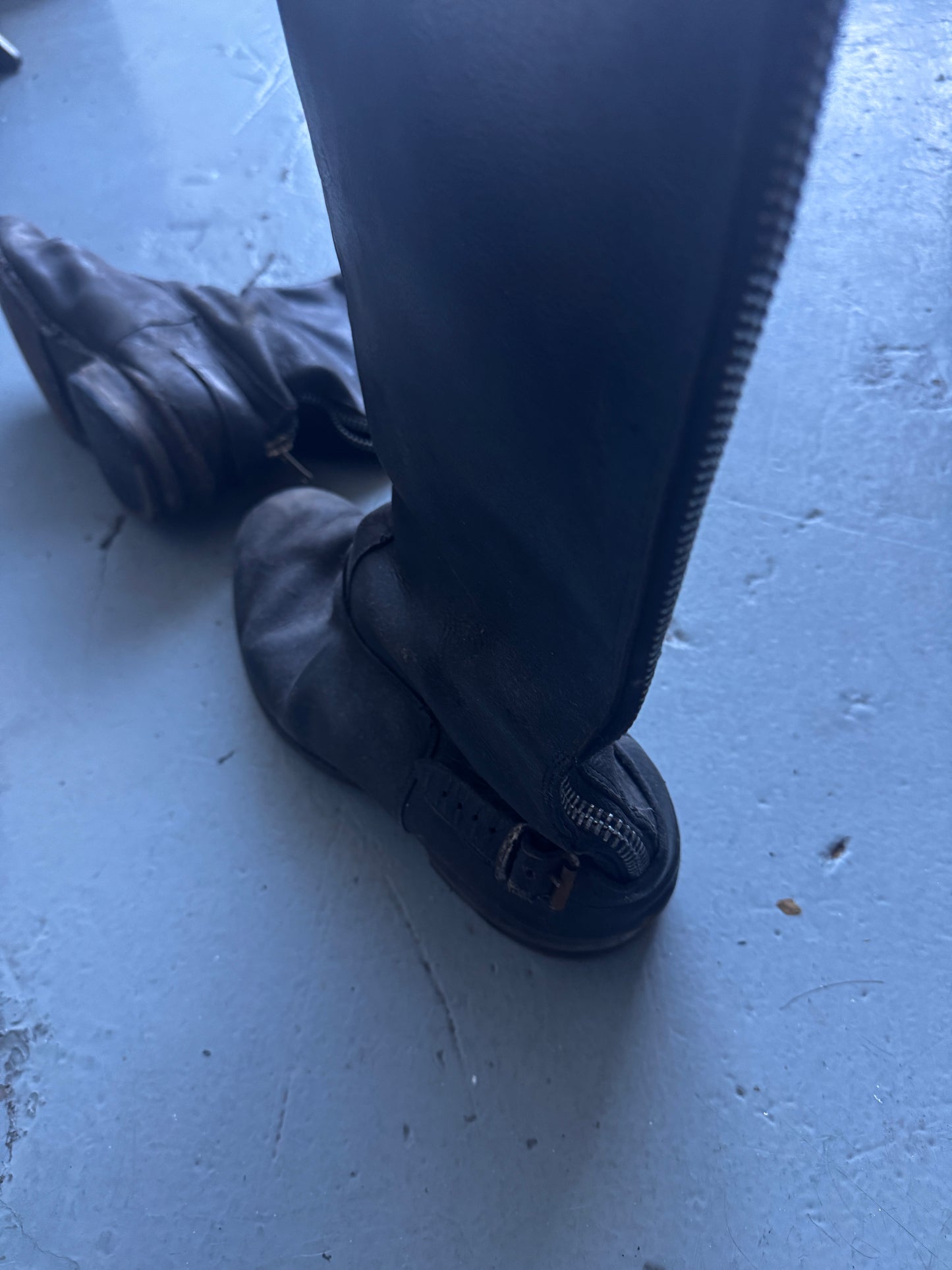 1950s vintage back Zip Moto Boots