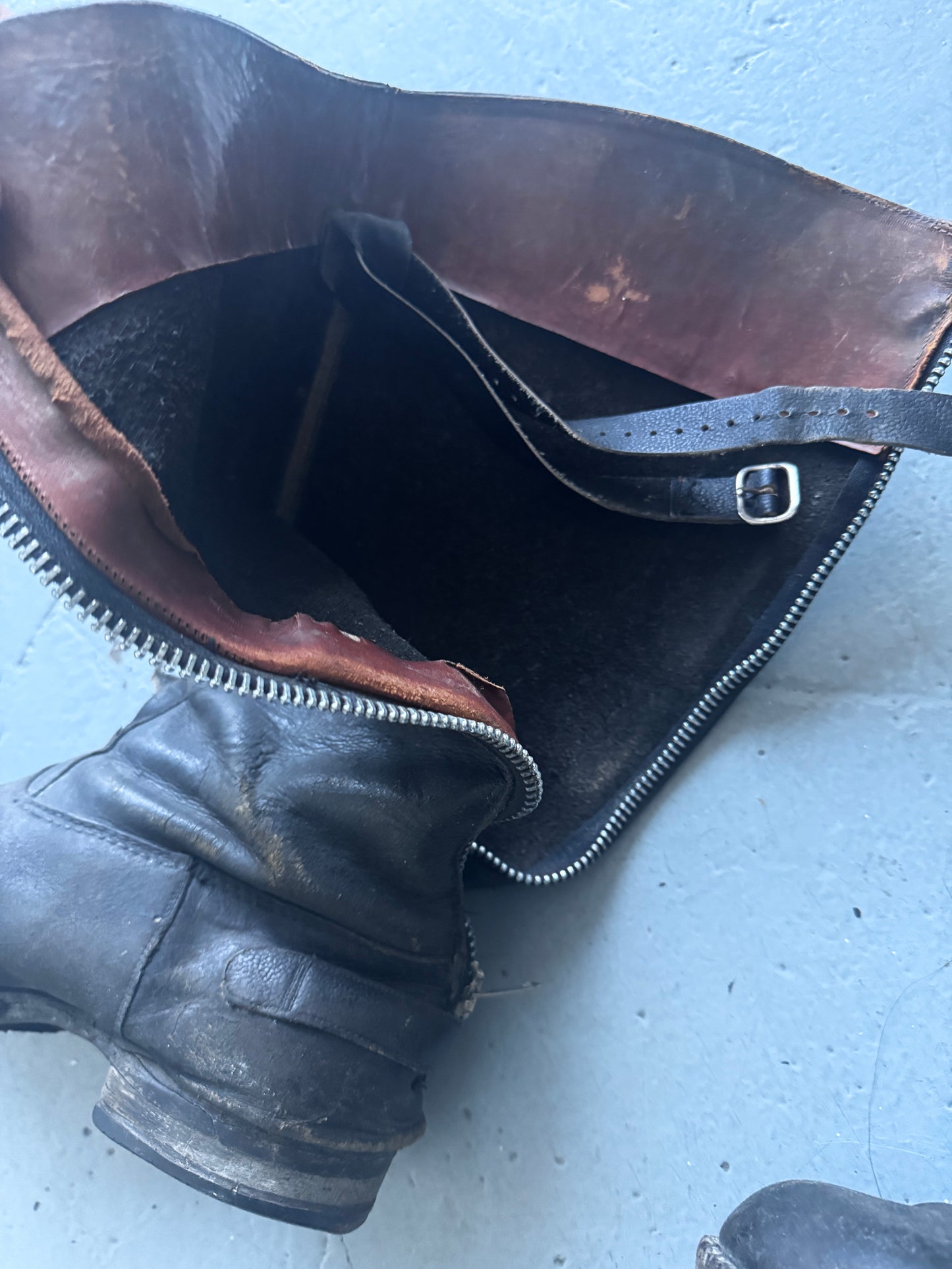 1950s vintage back Zip Moto Boots