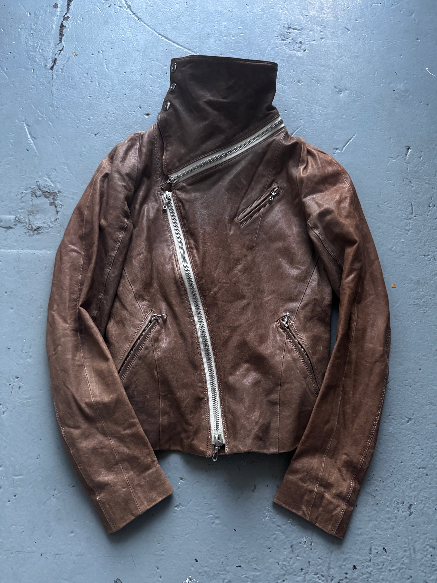 s/stere sistere modular high neck leather jacket