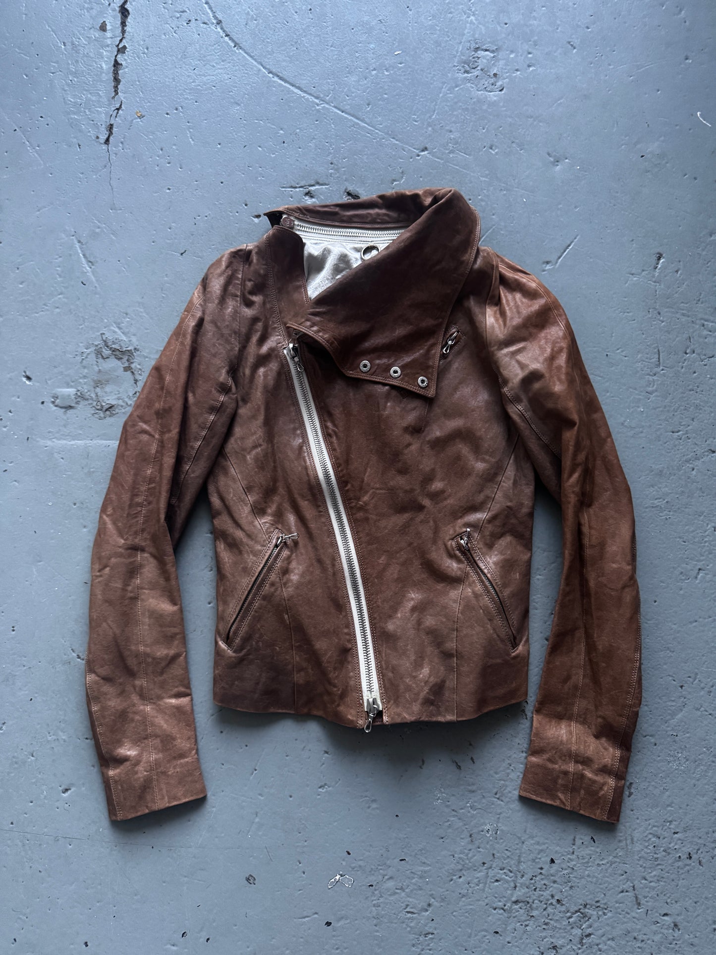 s/stere sistere modular high neck leather jacket