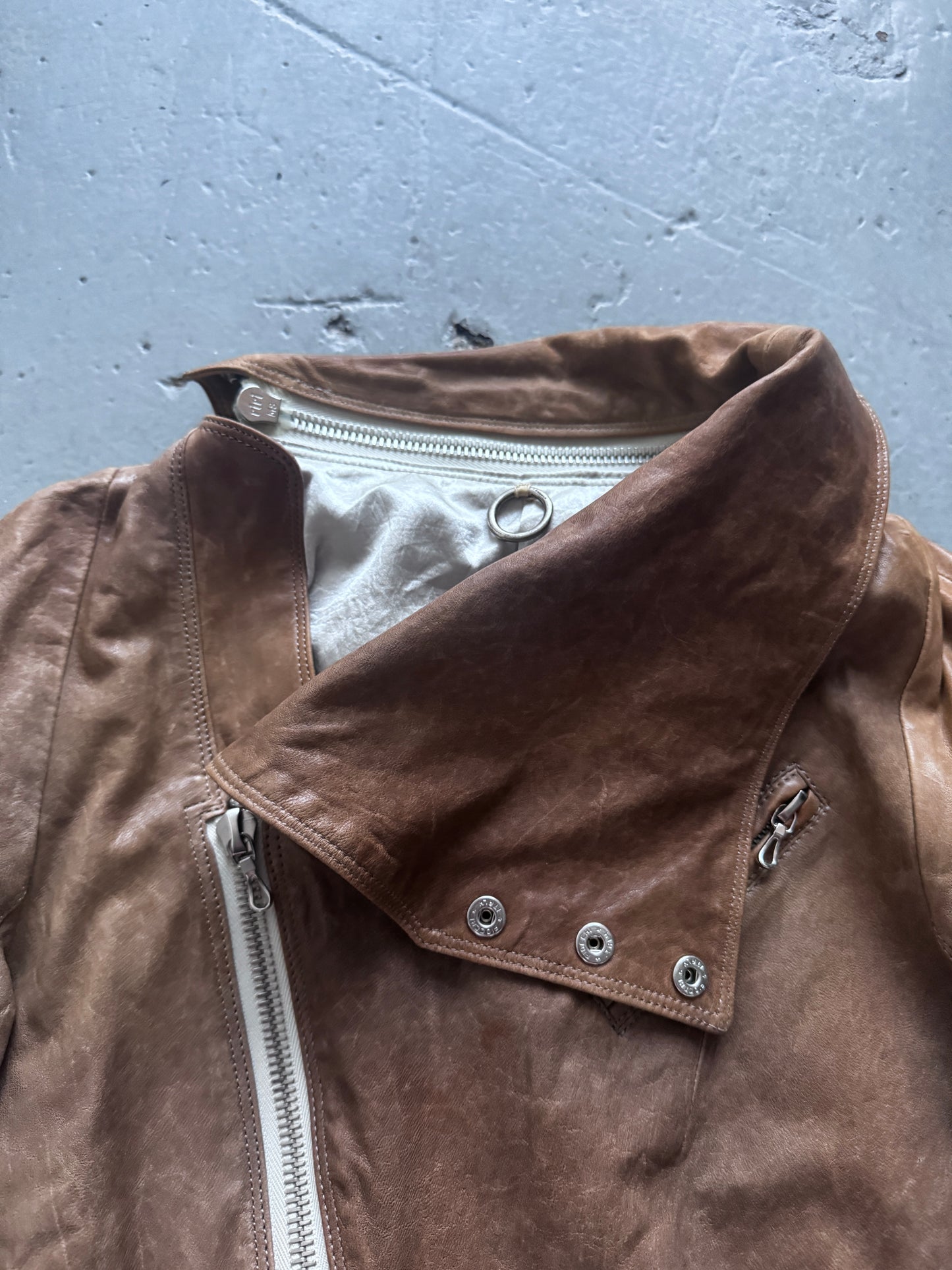 s/stere sistere modular high neck leather jacket
