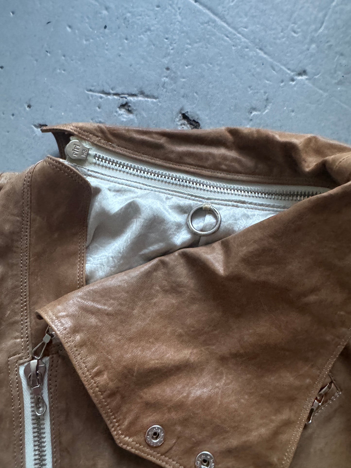 s/stere sistere modular high neck leather jacket