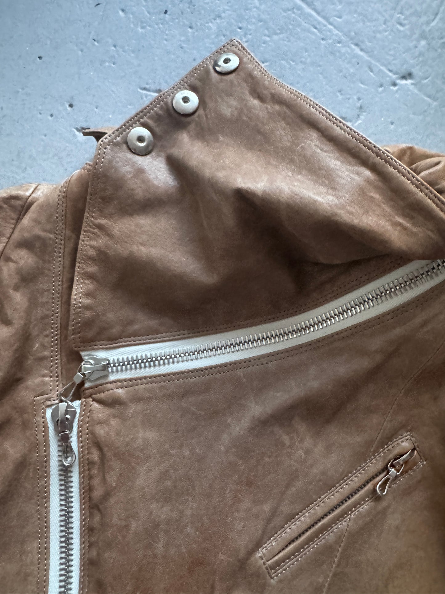 s/stere sistere modular high neck leather jacket