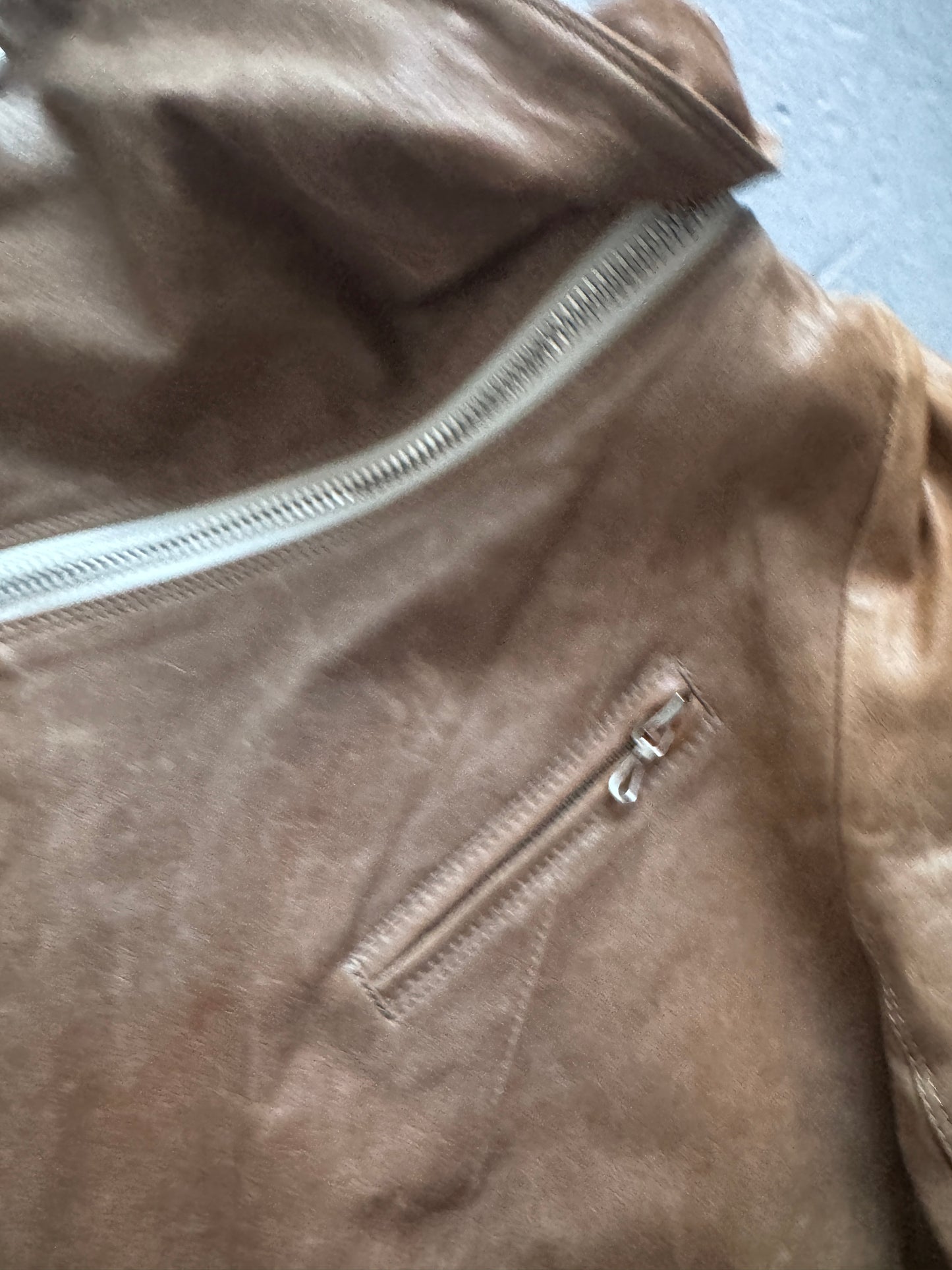 s/stere sistere modular high neck leather jacket