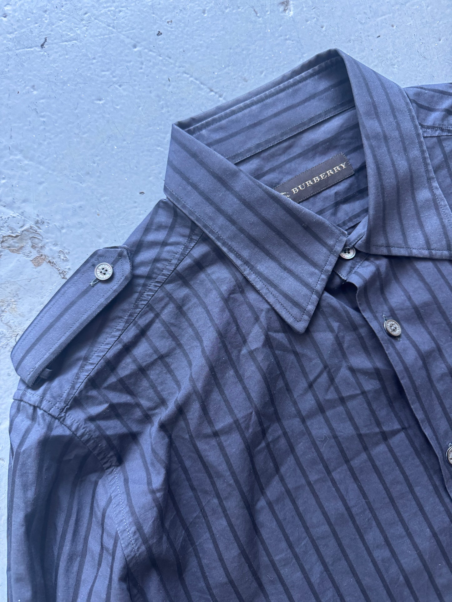 Burberry Striped Epaulet Shirt