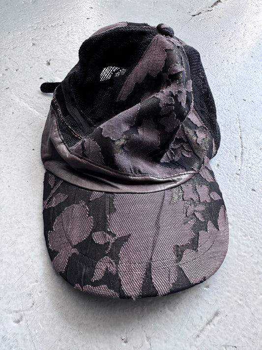 ca4la patched lace and leather cap