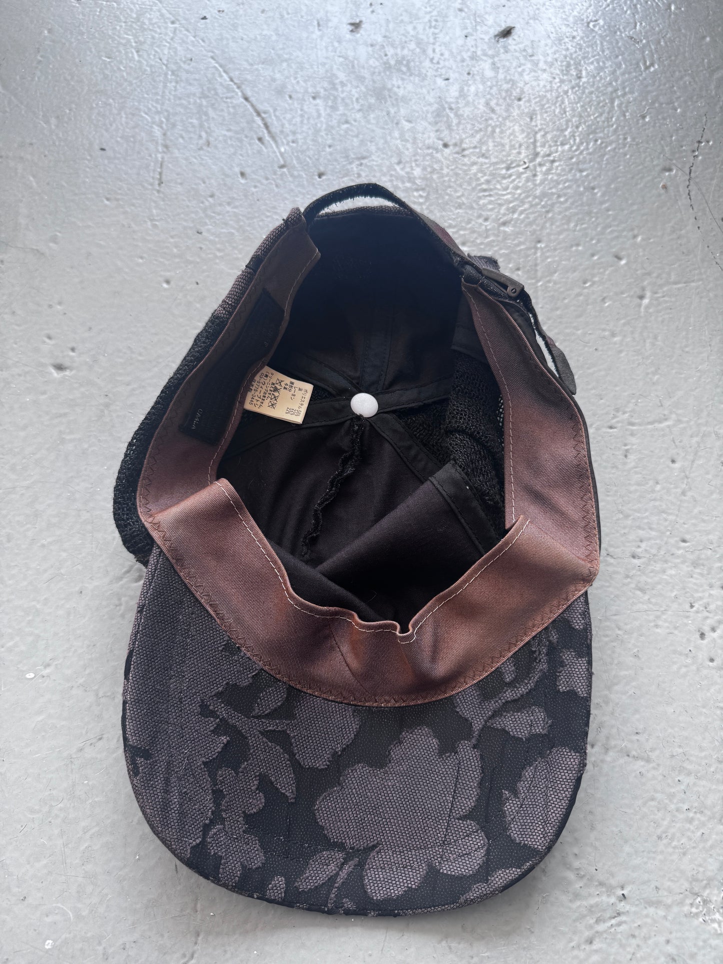 ca4la patched lace and leather cap