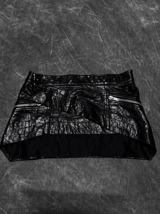 Rick Owens AW11 Limo Crack Leather Wrap Skirt