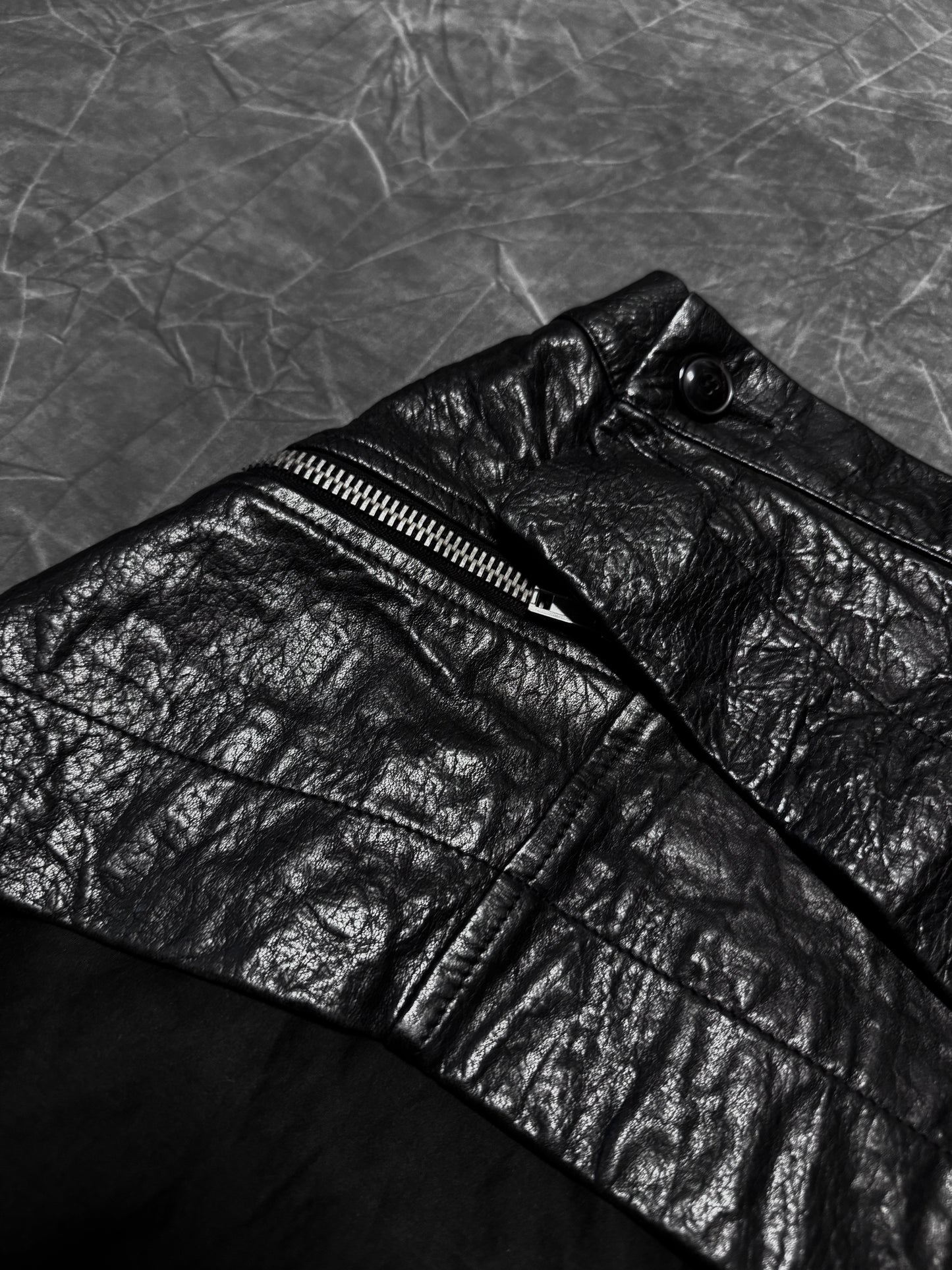 Rick Owens AW11 Limo Crack Leather Wrap Skirt