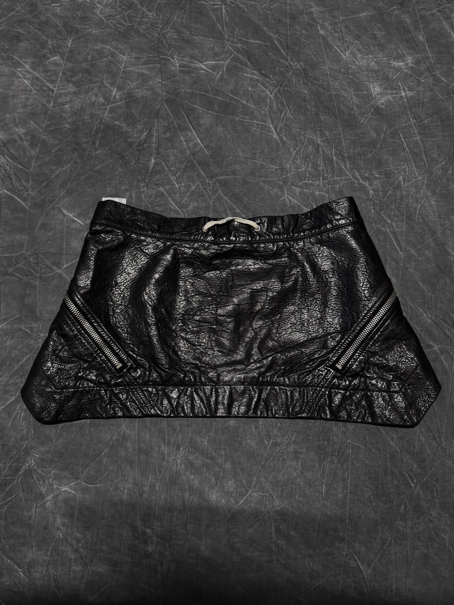 Rick Owens AW11 Limo Crack Leather Wrap Skirt