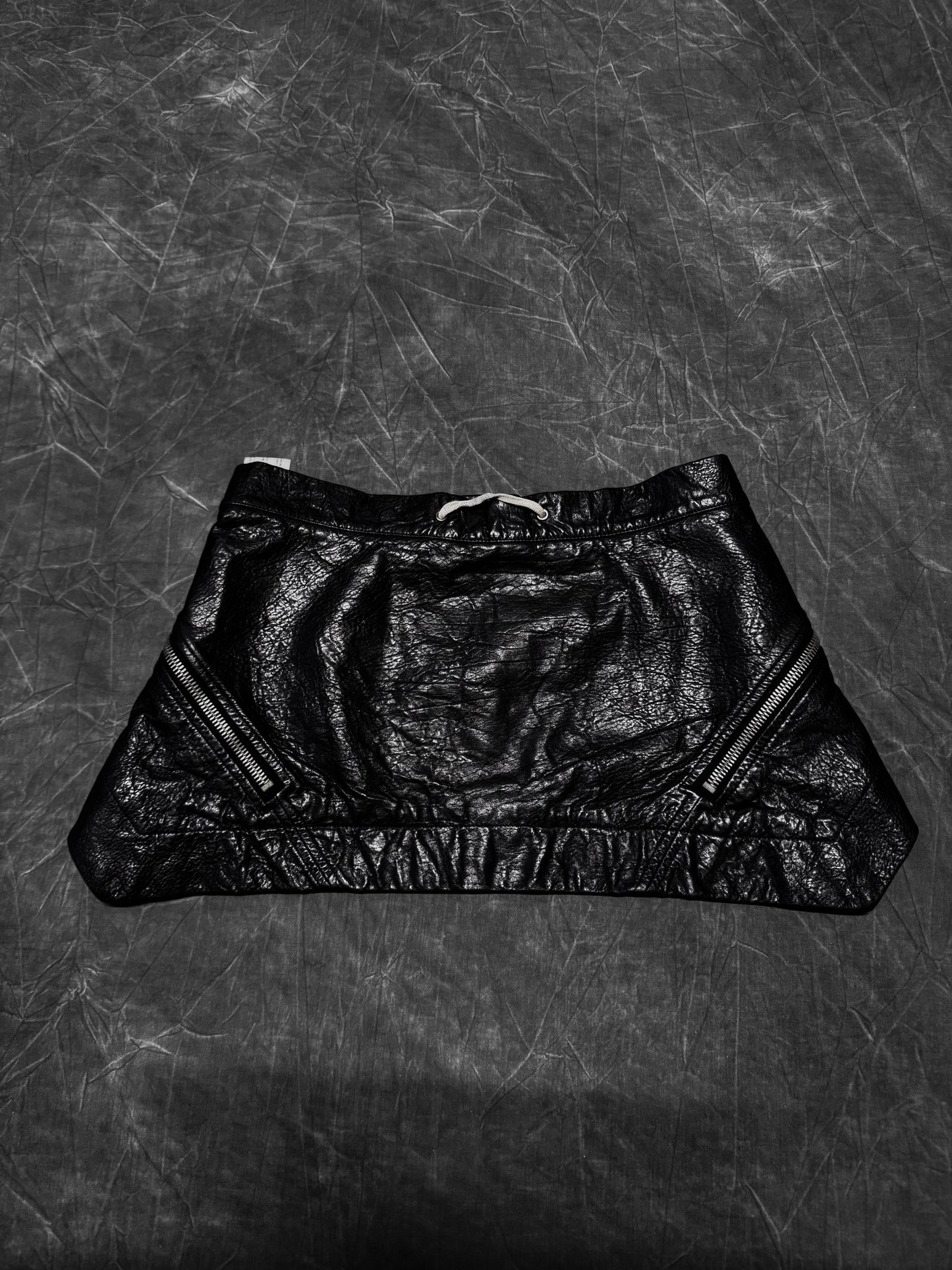 Rick Owens AW11 Limo Crack Leather Wrap Skirt