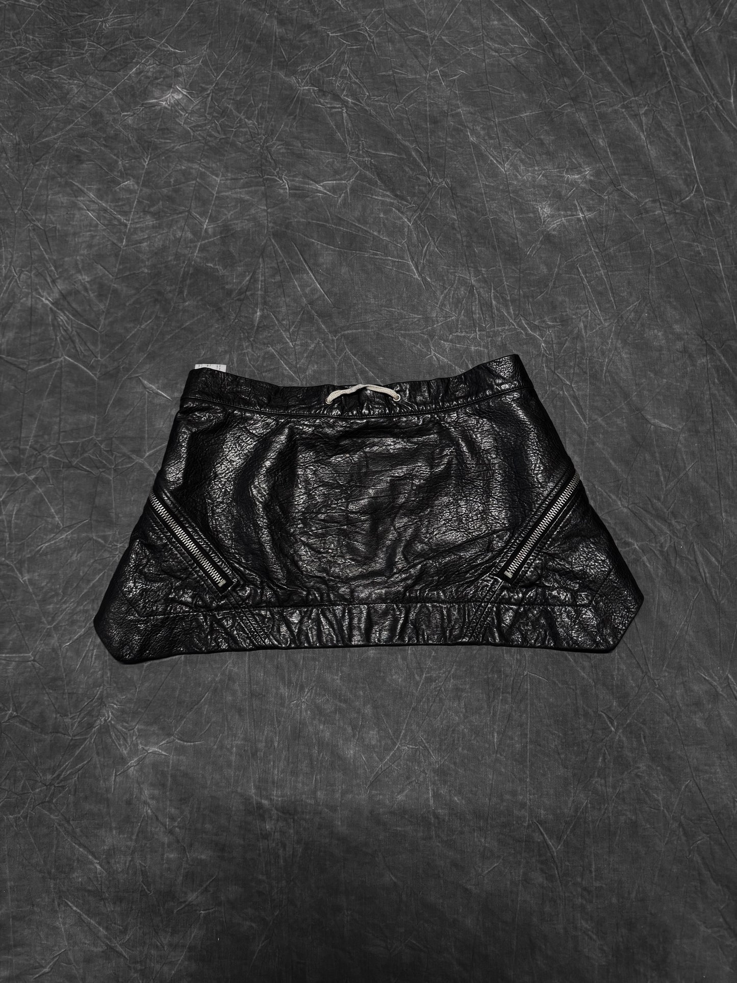Rick Owens AW11 Limo Crack Leather Wrap Skirt