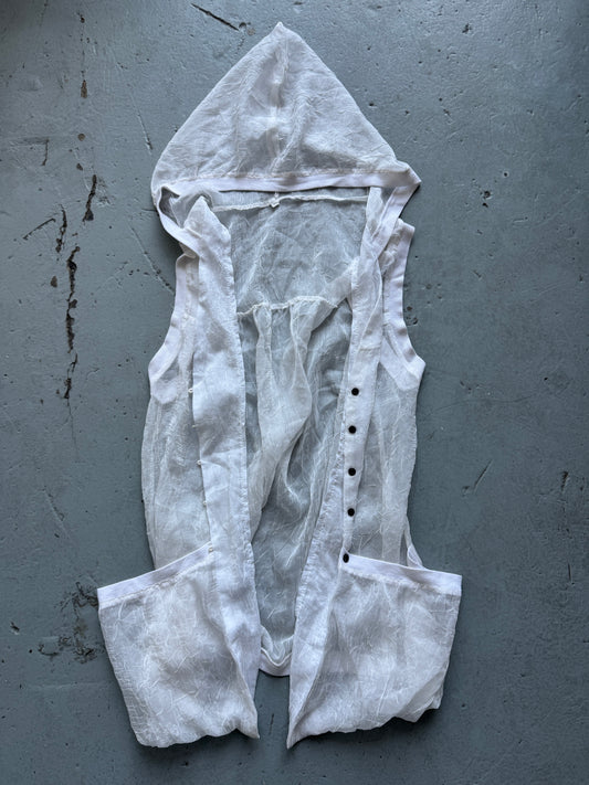 hooded organza waistcoat