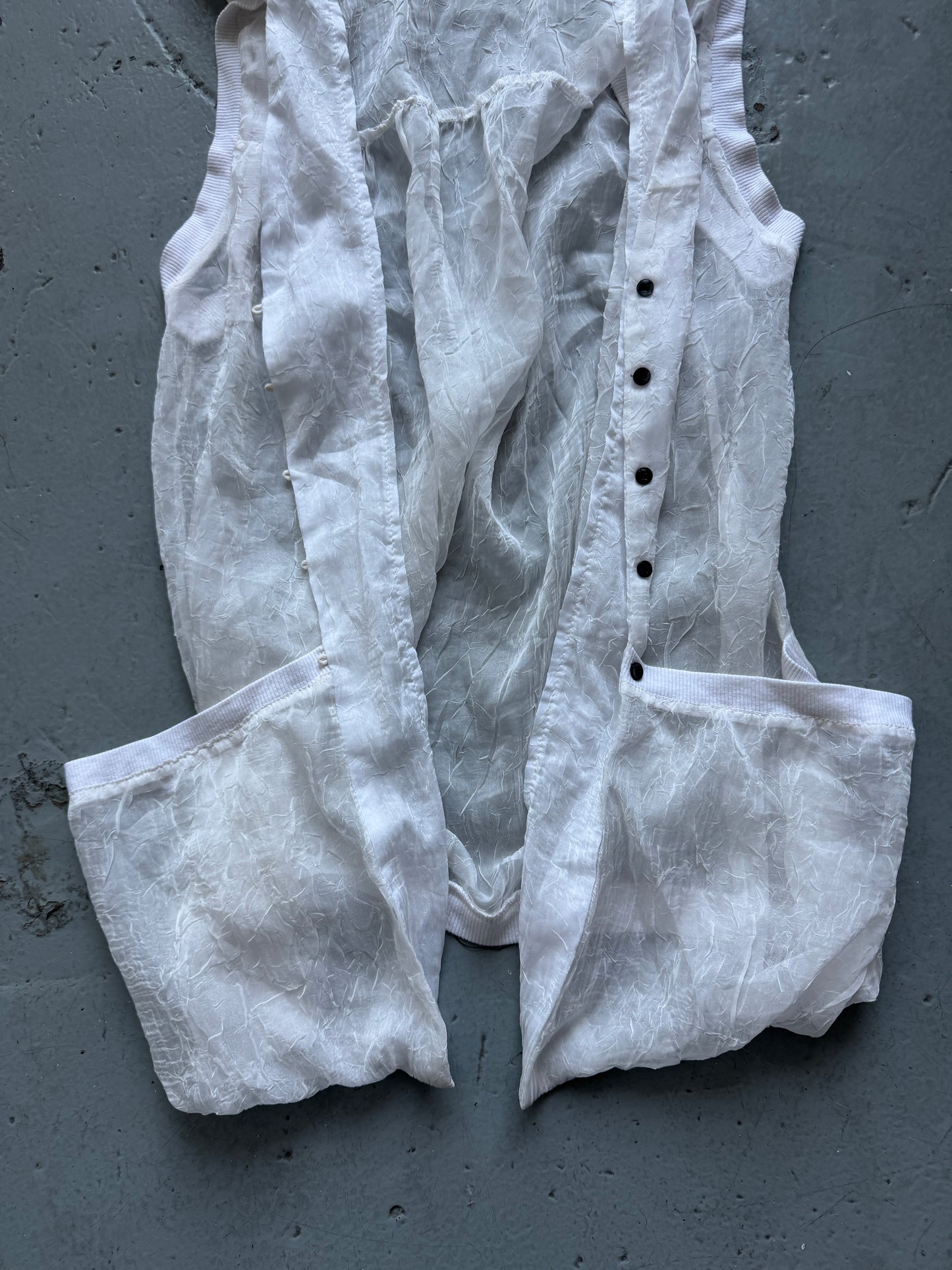 hooded organza waistcoat