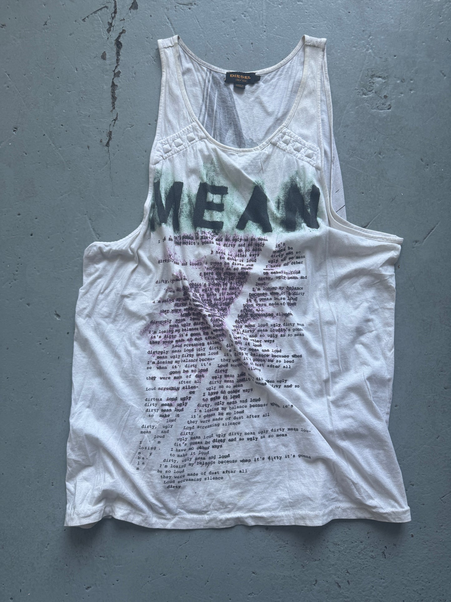 Diesel MEAN Embossed Stud Tank Top