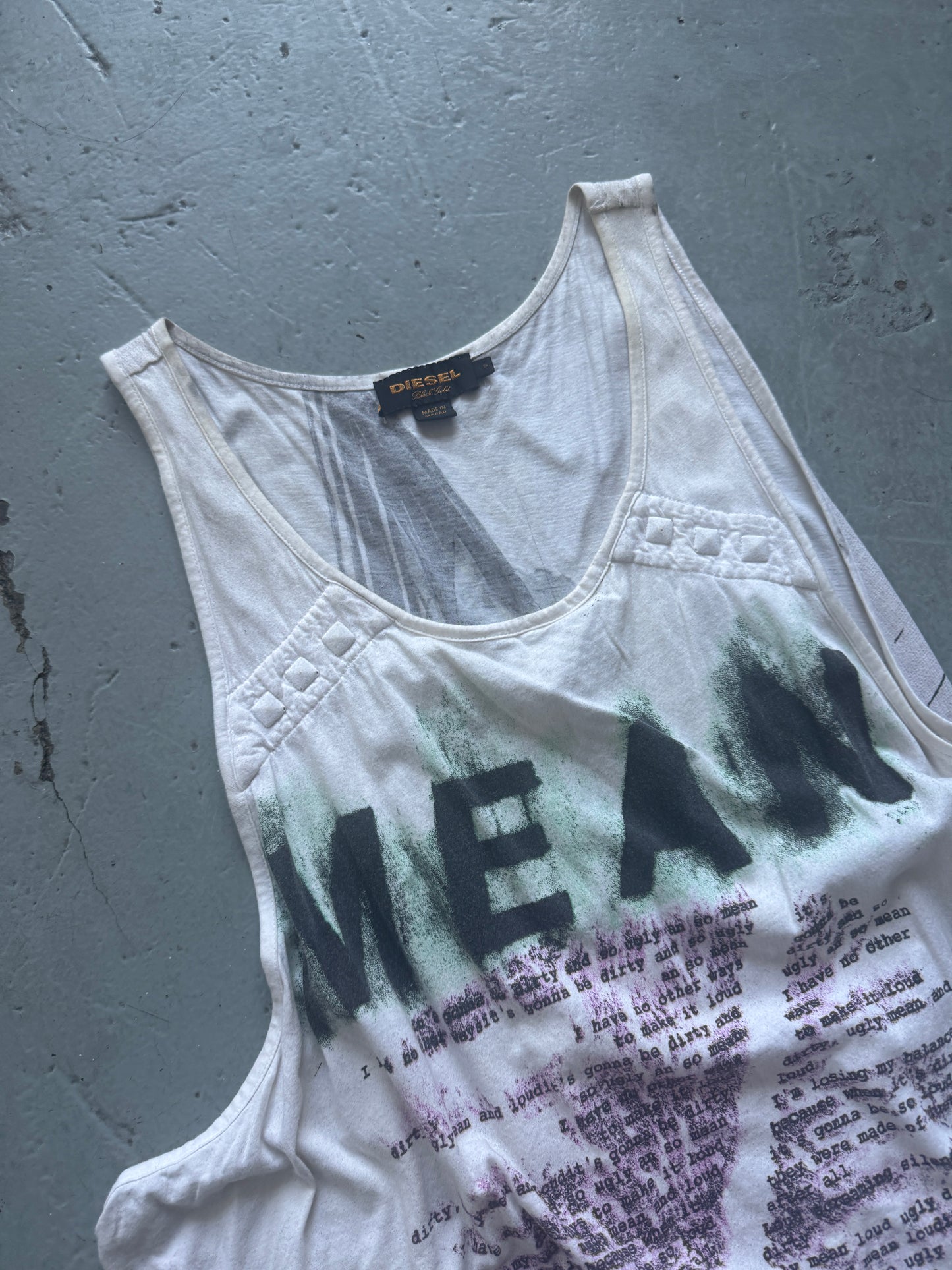 Diesel MEAN Embossed Stud Tank Top