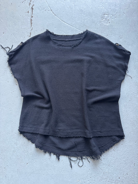 sanctamuerte linen distress hem vest