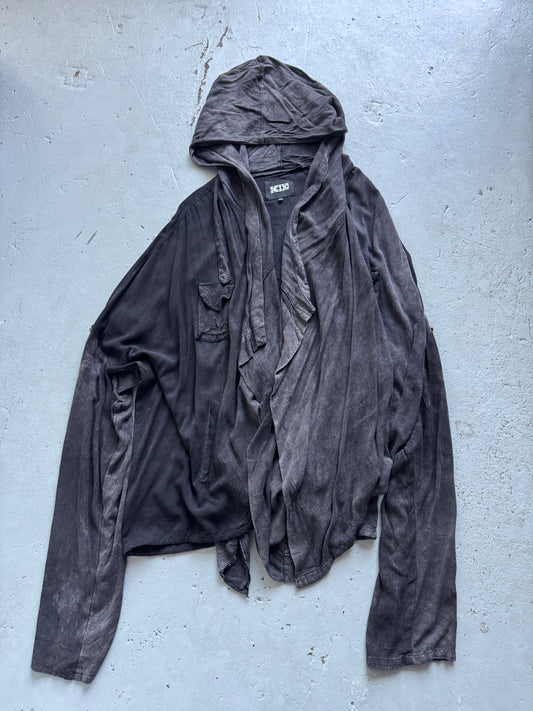 KTZ Oversized Overdyed Heavy Drape Witch Hooded Jacket