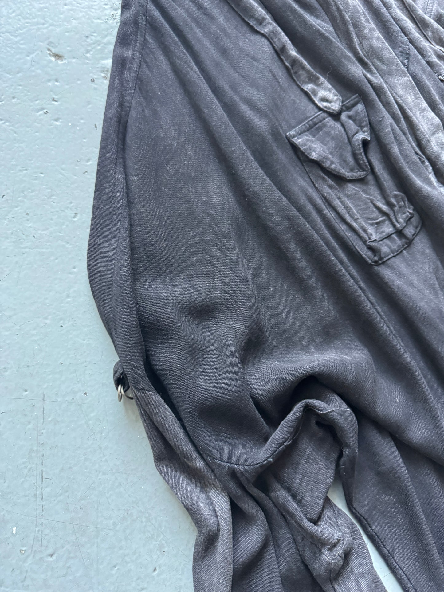 KTZ Oversized Overdyed Heavy Drape Witch Hooded Jacket