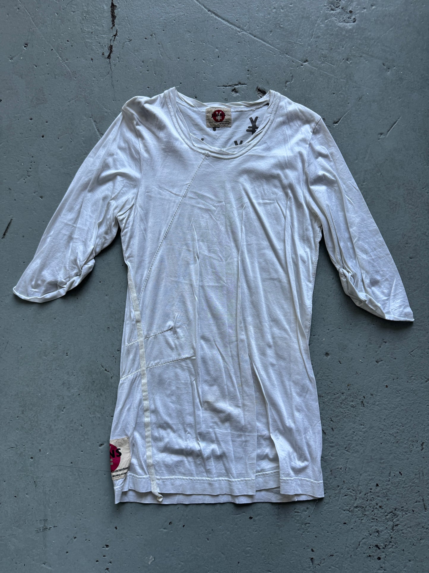 michiko koshino yen jeans overlock twist top