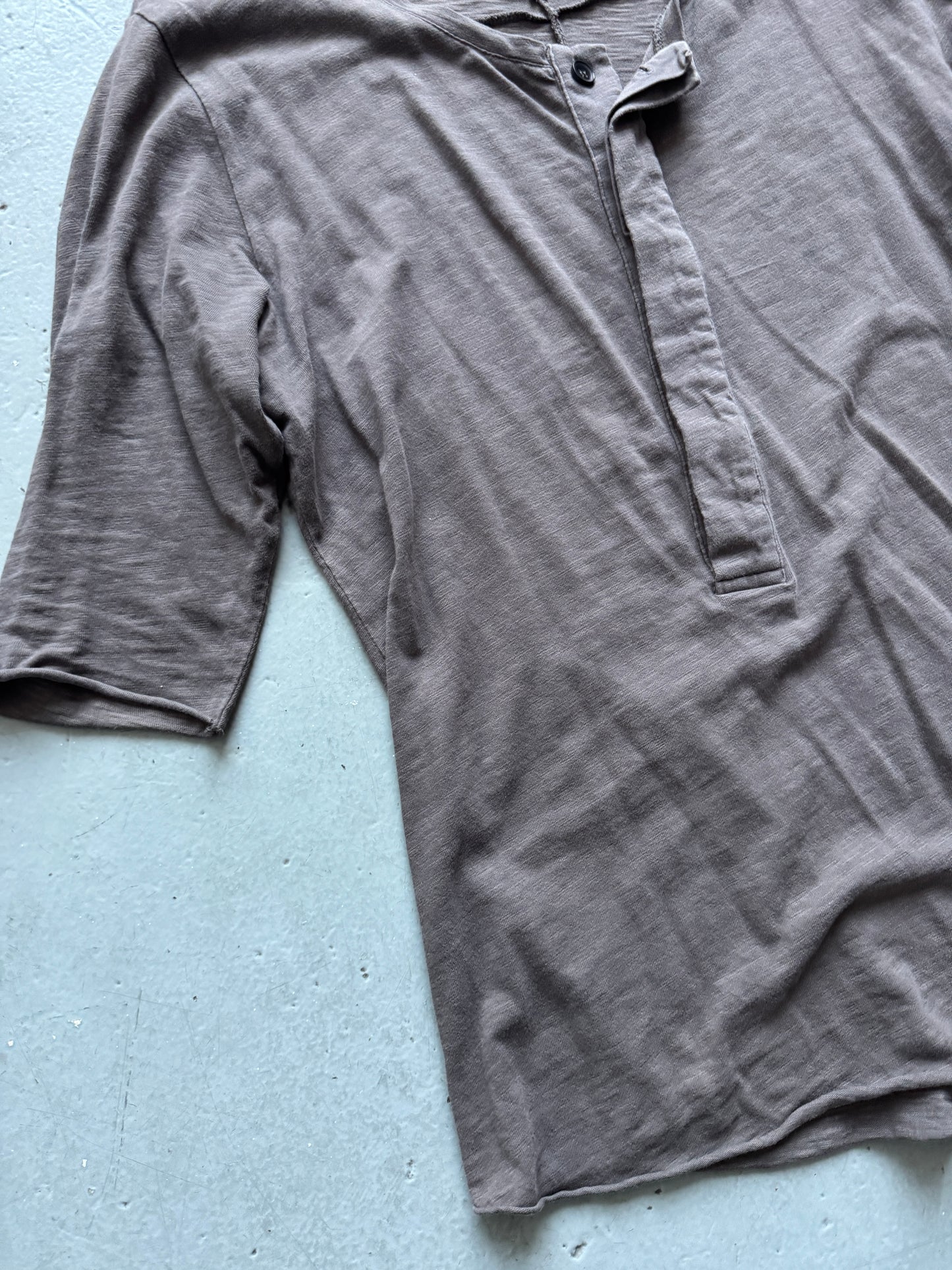 Thom Krom 3/4 Sleeve Back Cross Henley Top