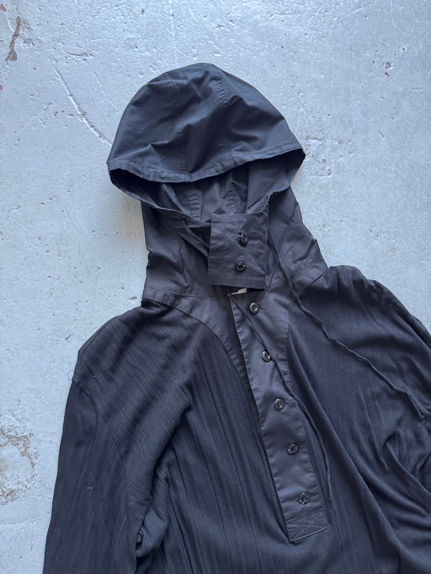 ann demeulemeester hooded button longsleeve / dress