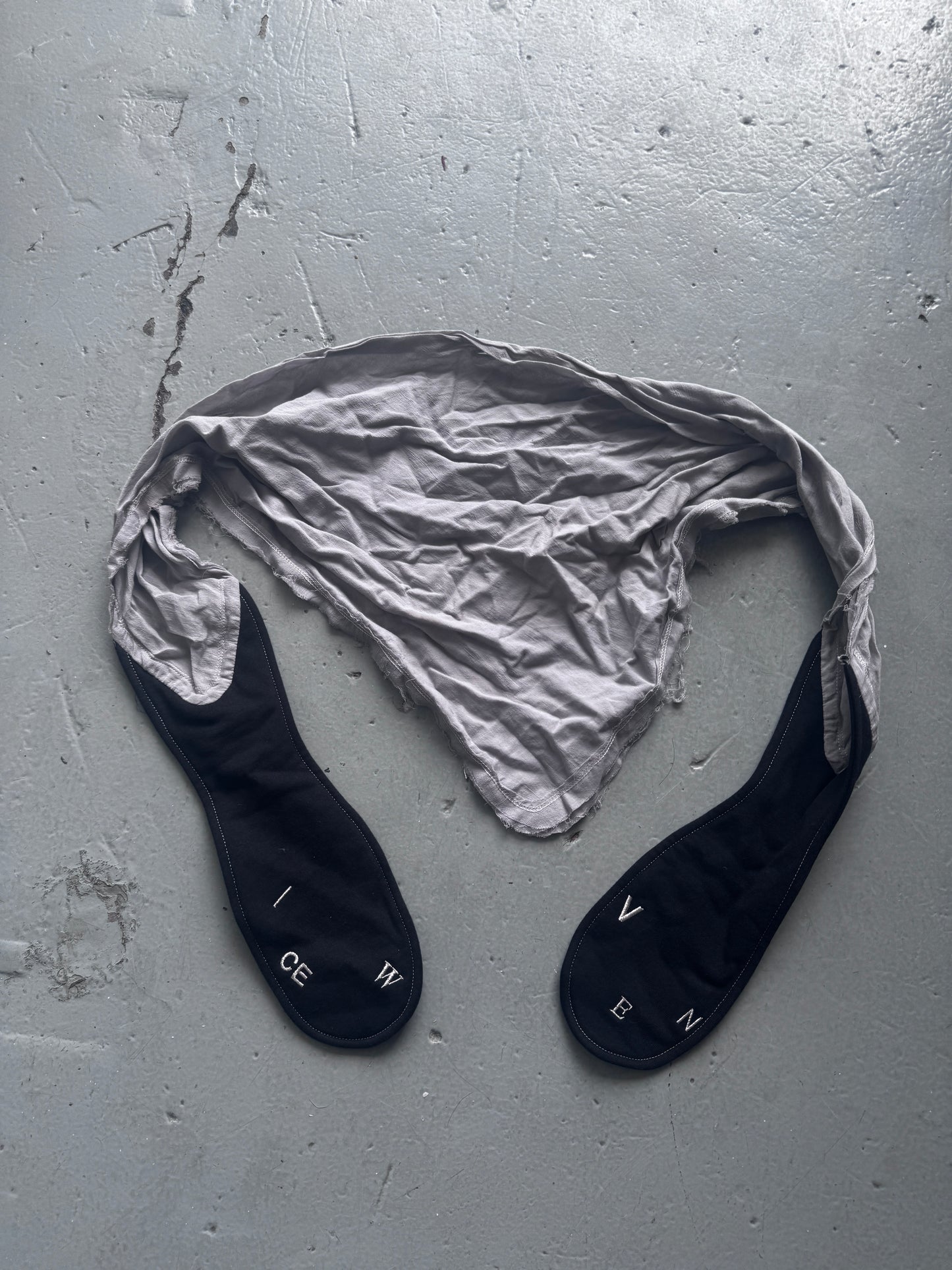 VeniceW Pointed Linen and Jersey Scarf