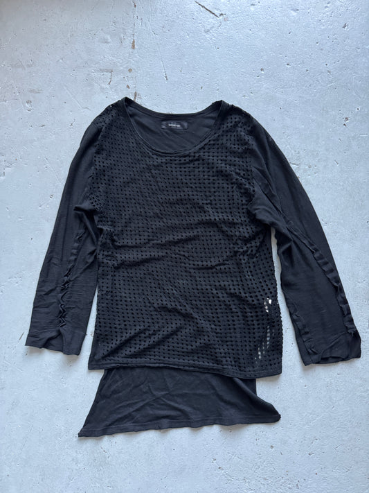 yasuyuki ishii laser cut 3/4 longsleeve top
