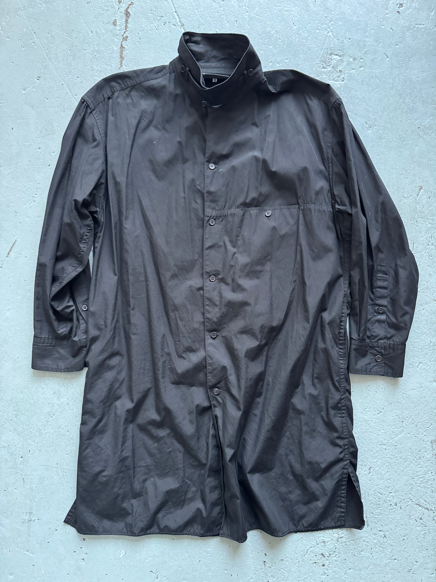 yohji yamamoto buttoned high collar shirt