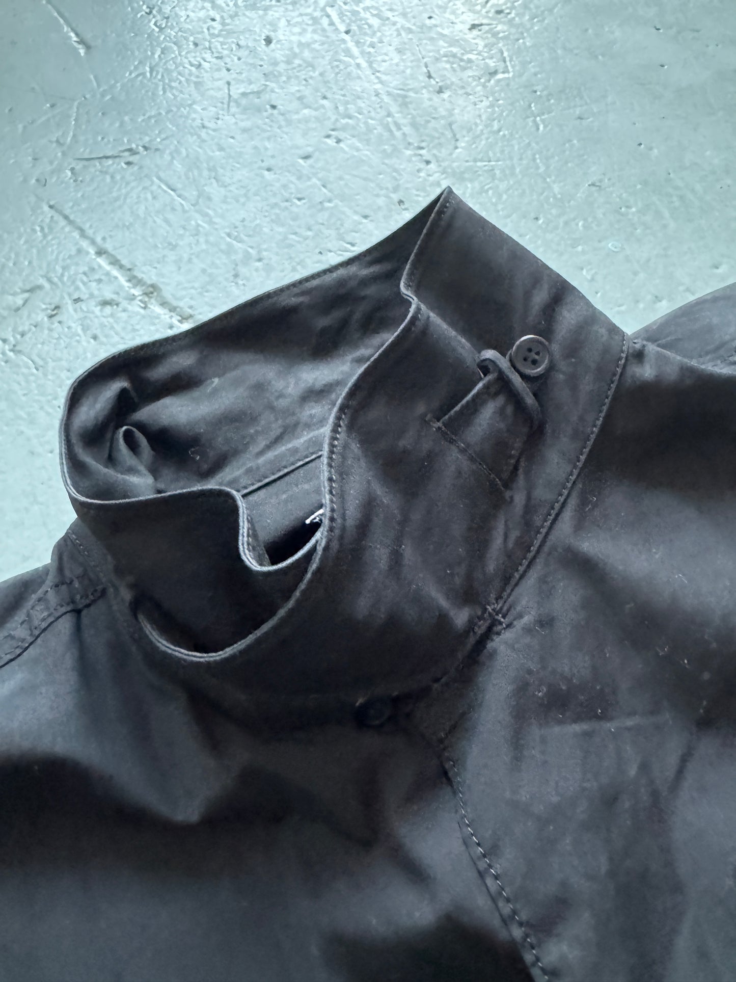 yohji yamamoto buttoned high collar shirt