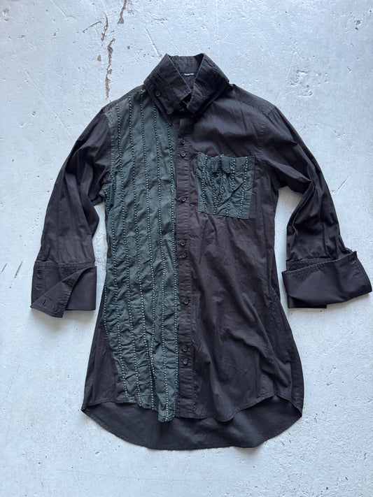 yasuyuki ishii cage collar asymmetric shirt