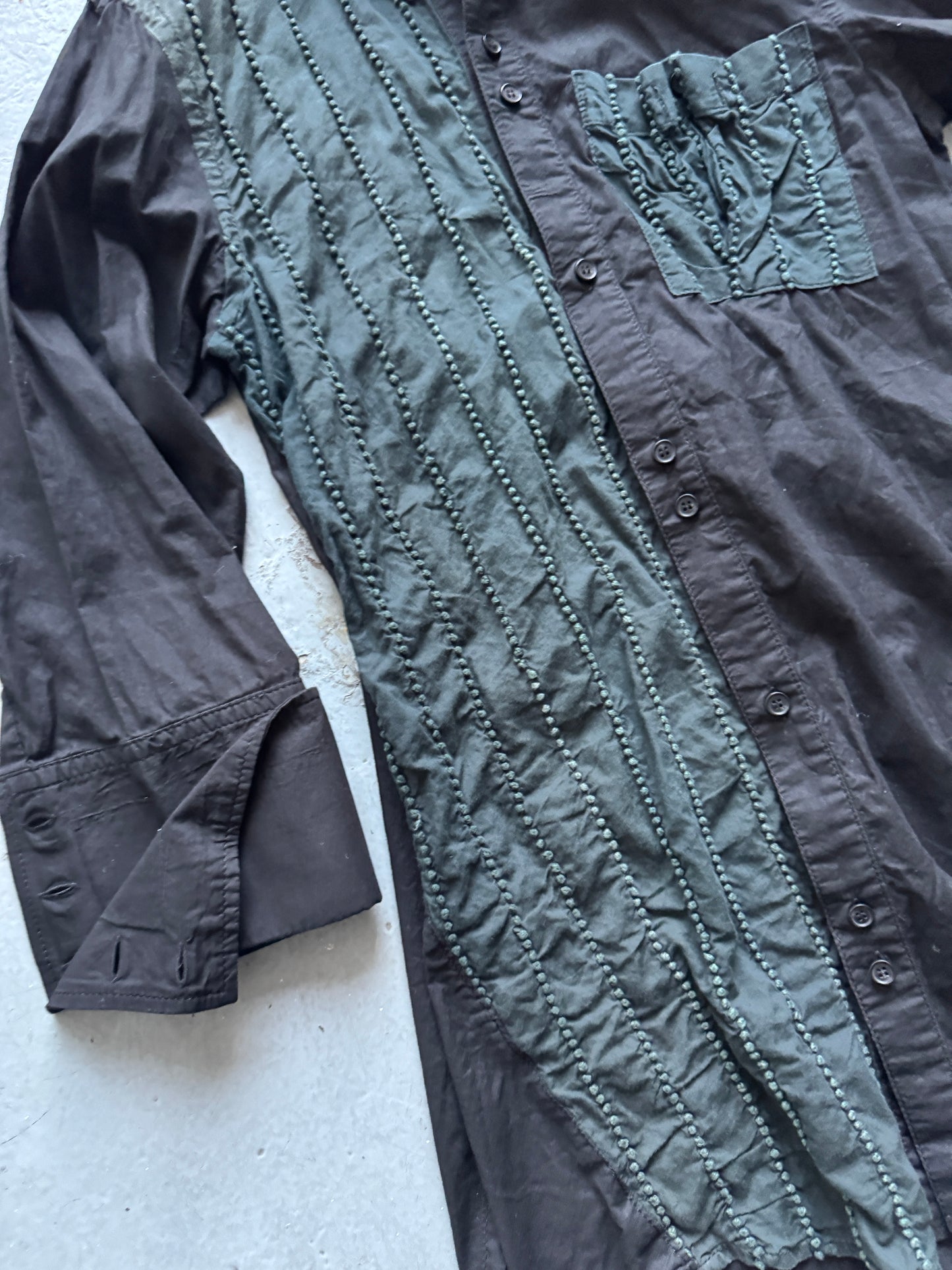 yasuyuki ishii cage collar asymmetric shirt