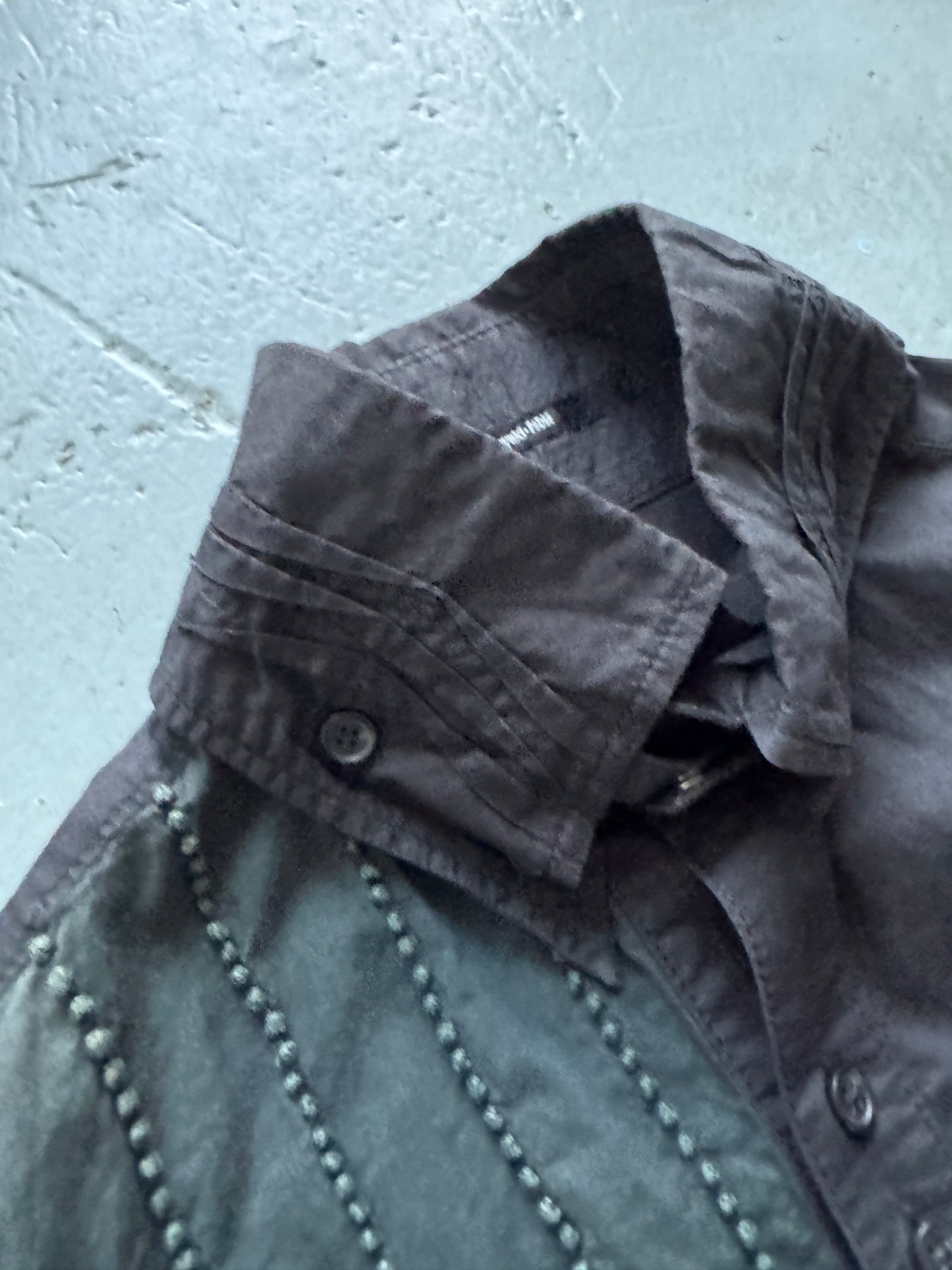 yasuyuki ishii cage collar asymmetric shirt