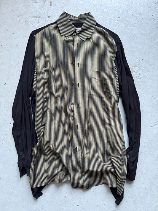 yohji yamamoto jagged collar silk shirt