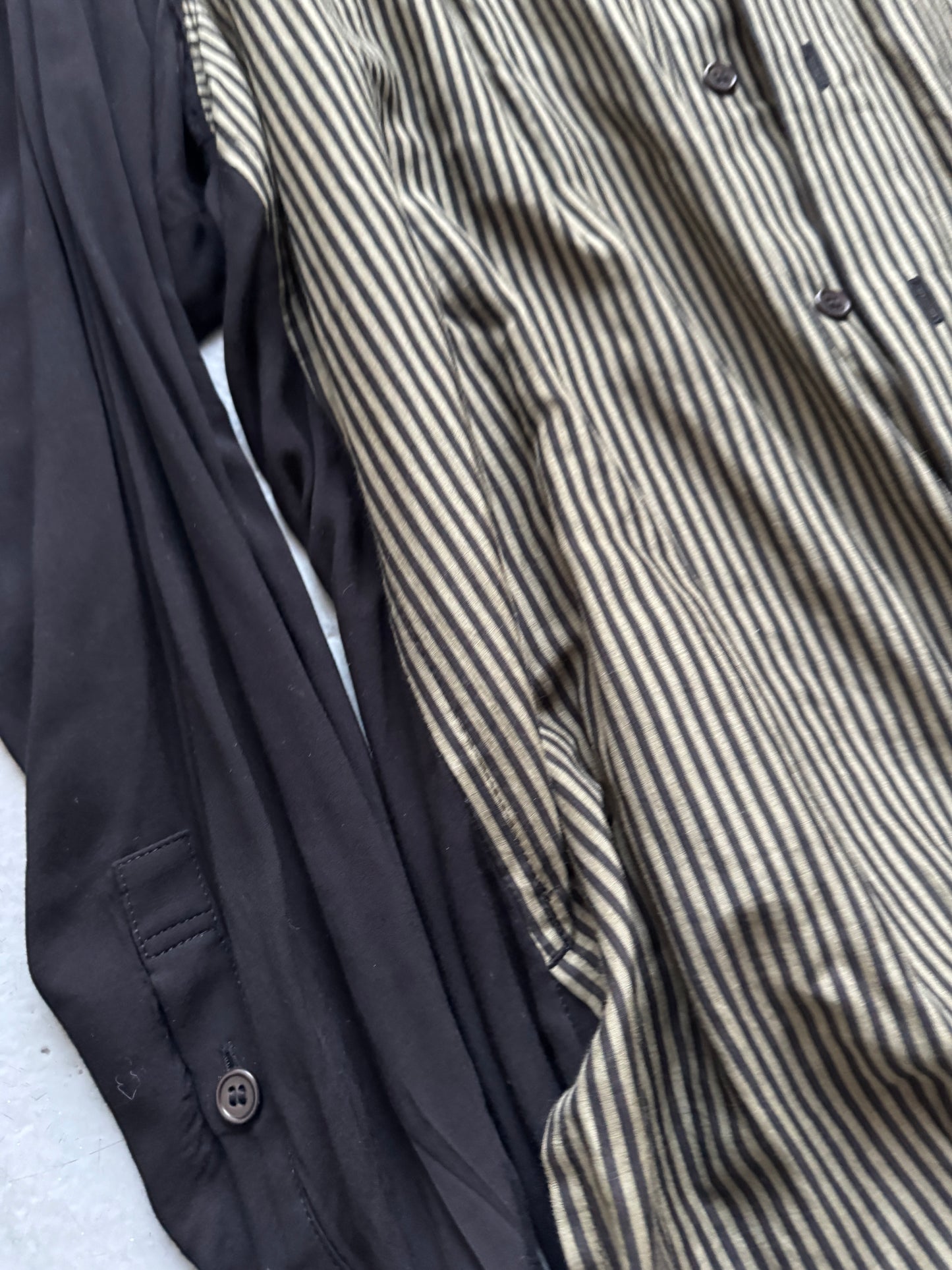 yohji yamamoto jagged collar silk shirt