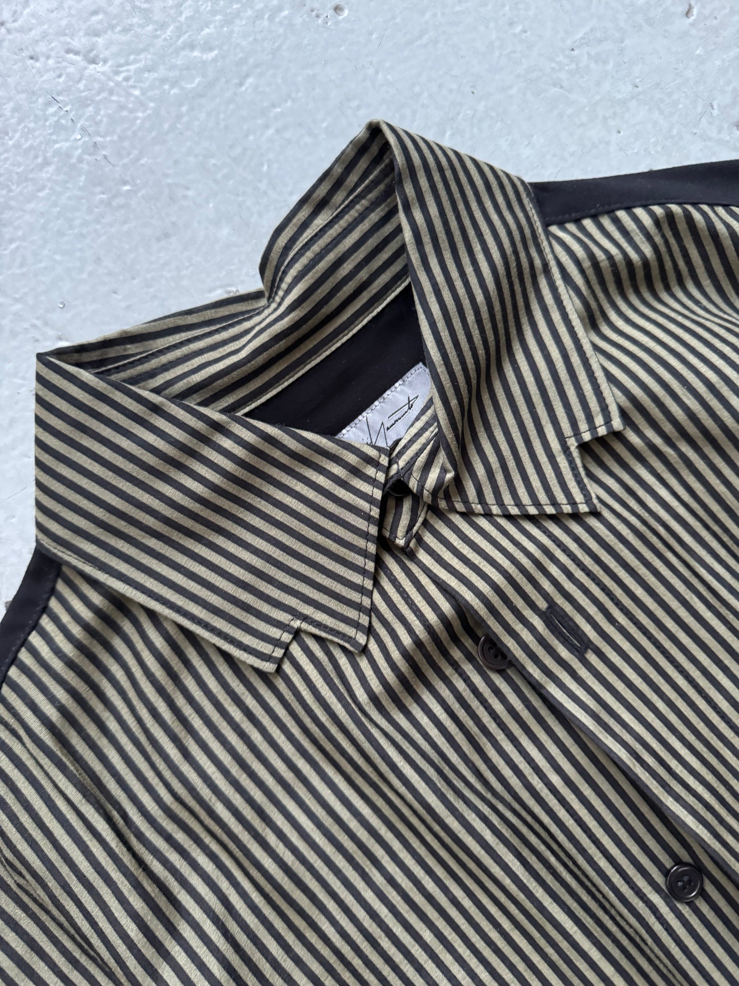 yohji yamamoto jagged collar silk shirt