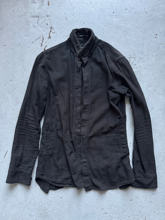 ann demeulemeester fold high collar button side shirt