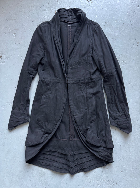 yasuyuki isshi denim metal clasped tailcoat