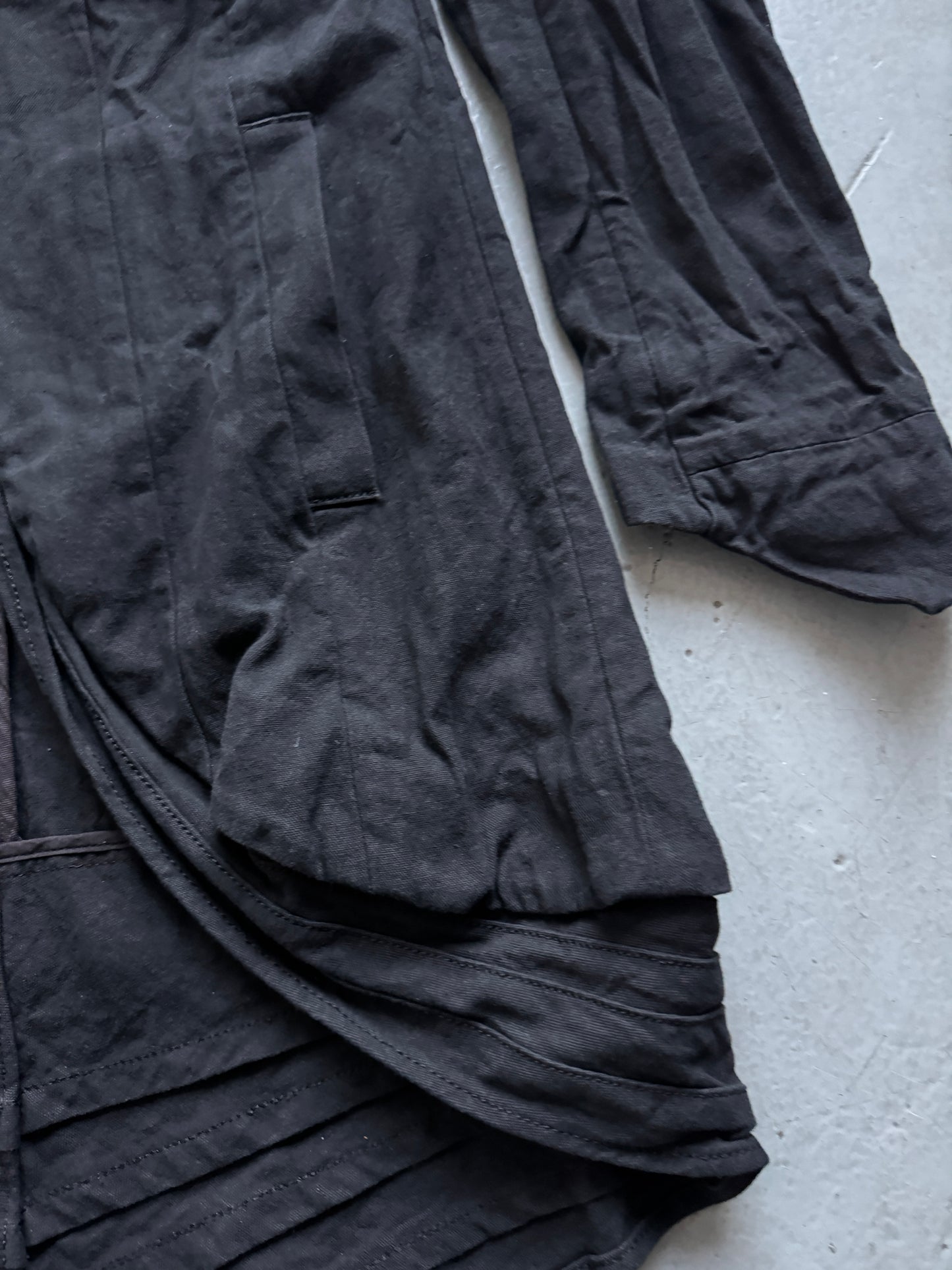 yasuyuki isshi denim metal clasped tailcoat