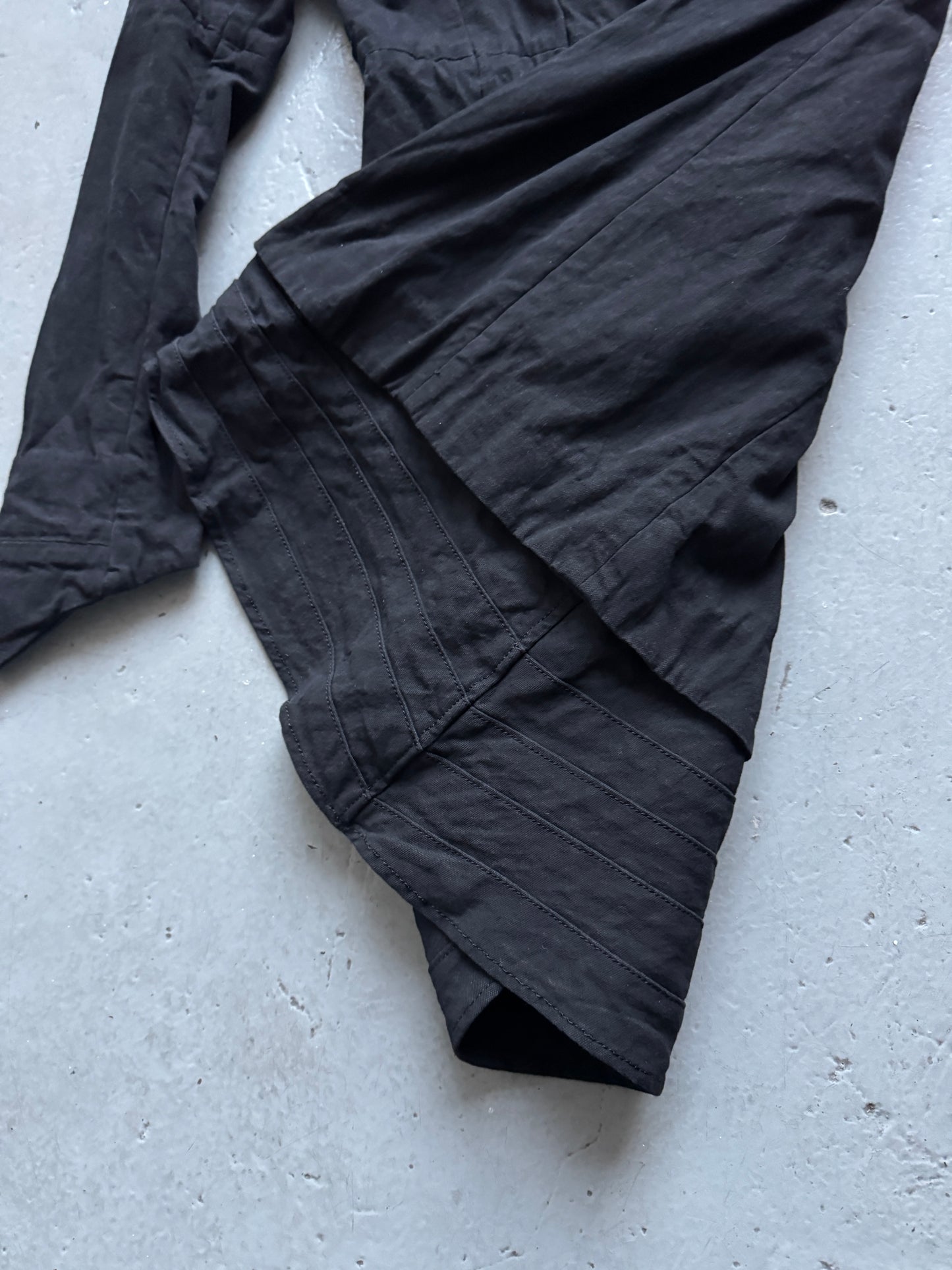 yasuyuki isshi denim metal clasped tailcoat