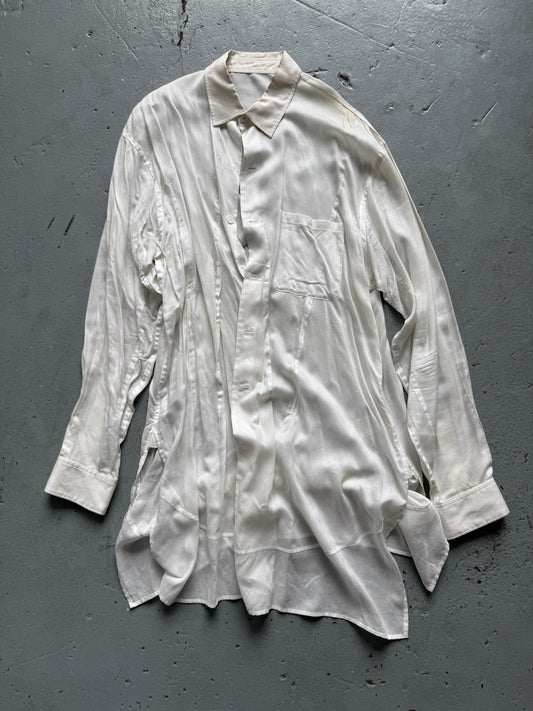 yohji yamamoto elongated crinkle seam shirt
