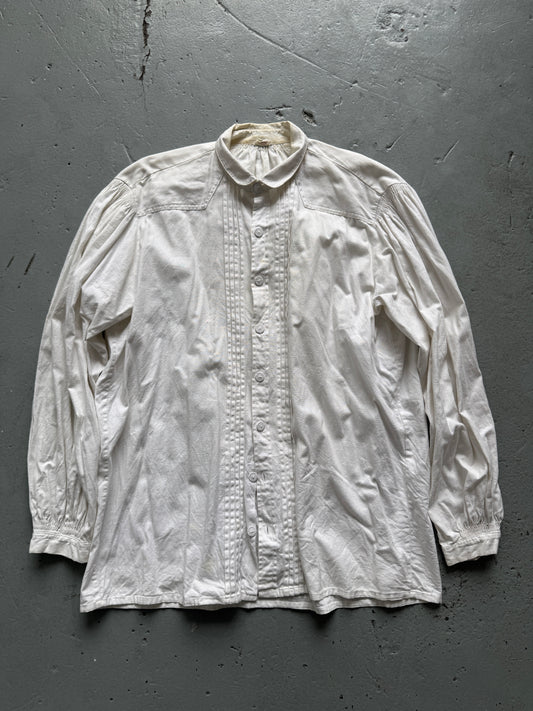 antique european multi pleat shirt