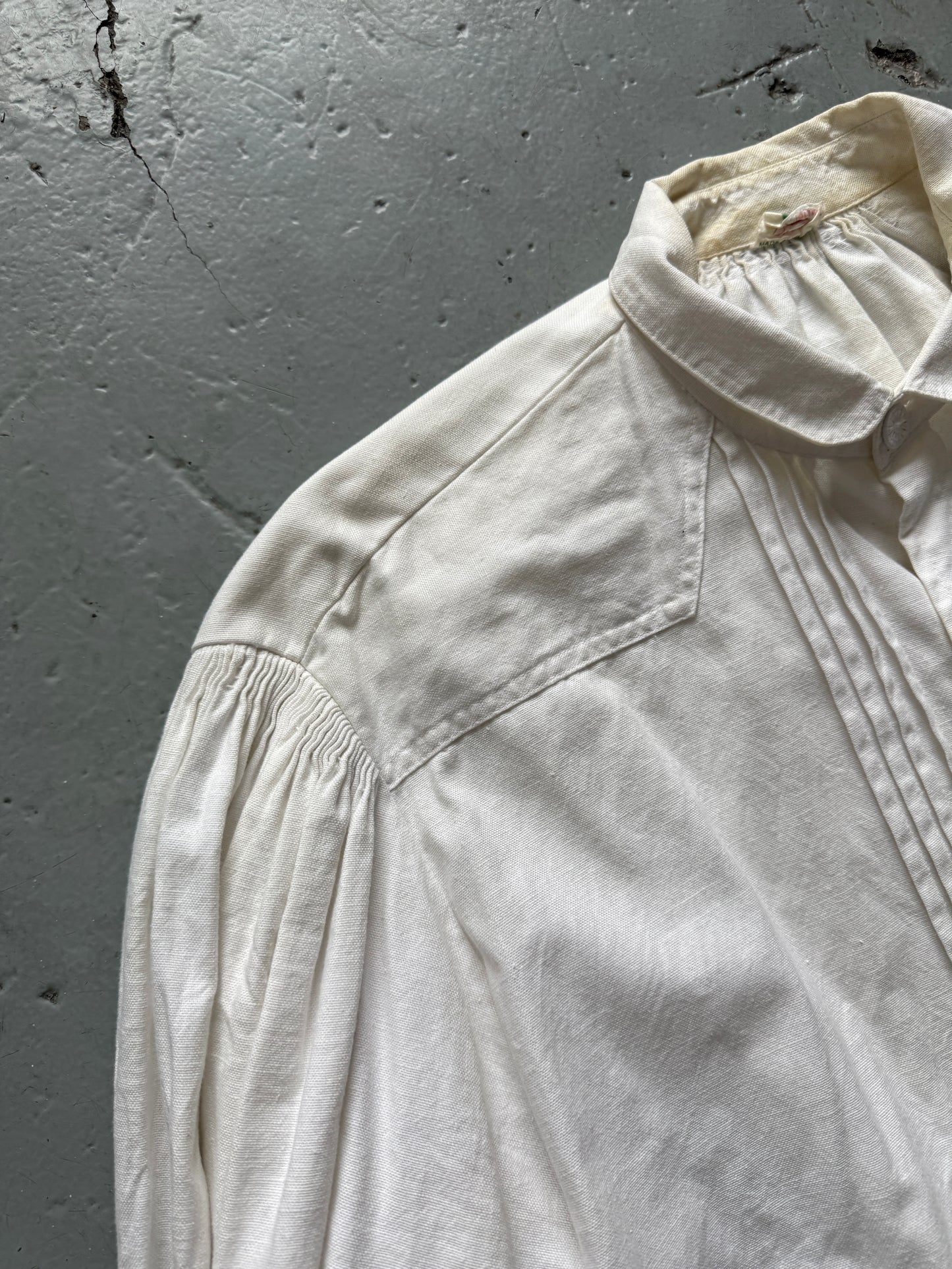 antique european multi pleat shirt
