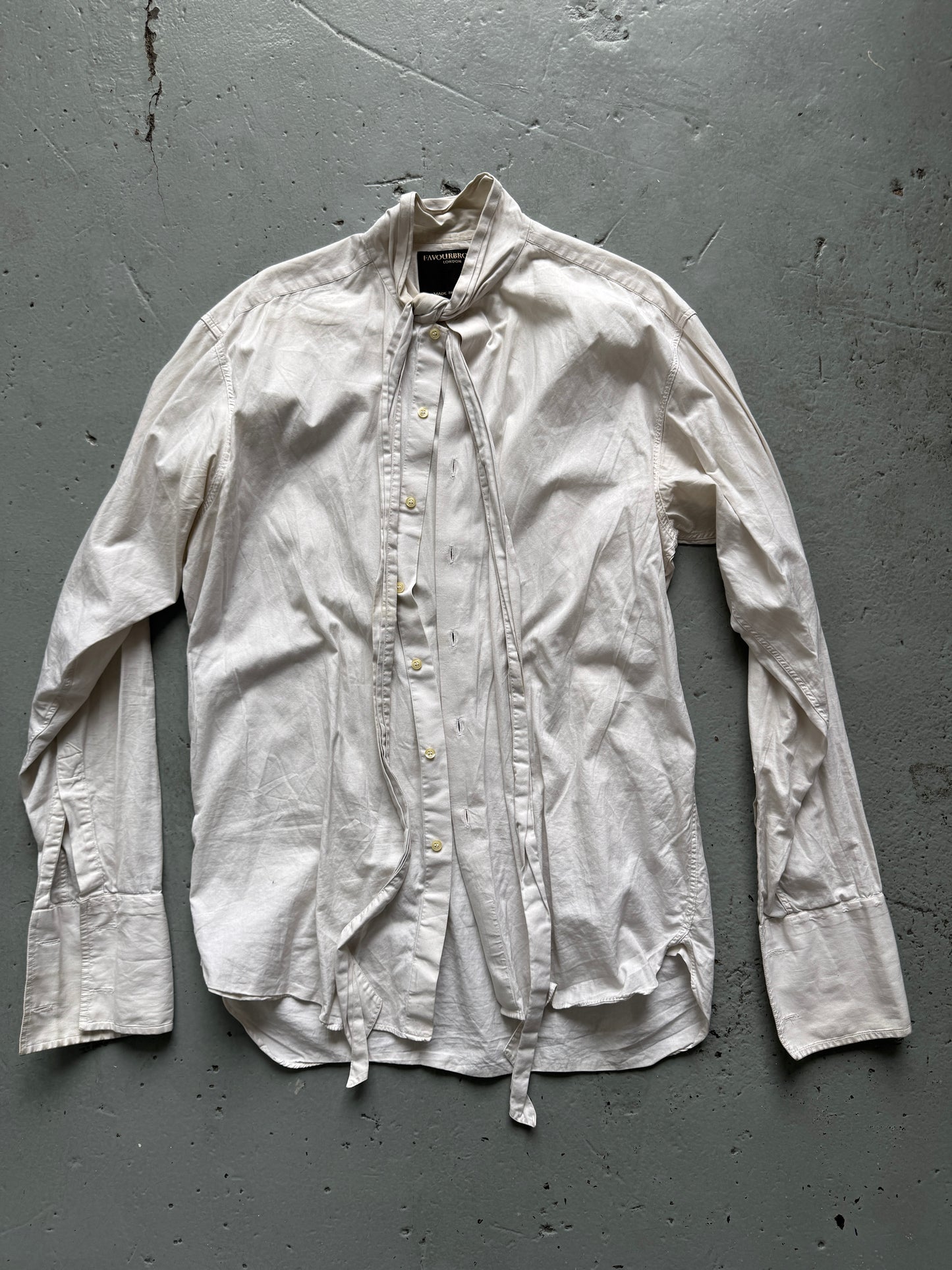 vintage british tied neck shirt